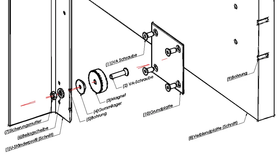 ReVisionSys auf einer Schienen Unterkonstruktion